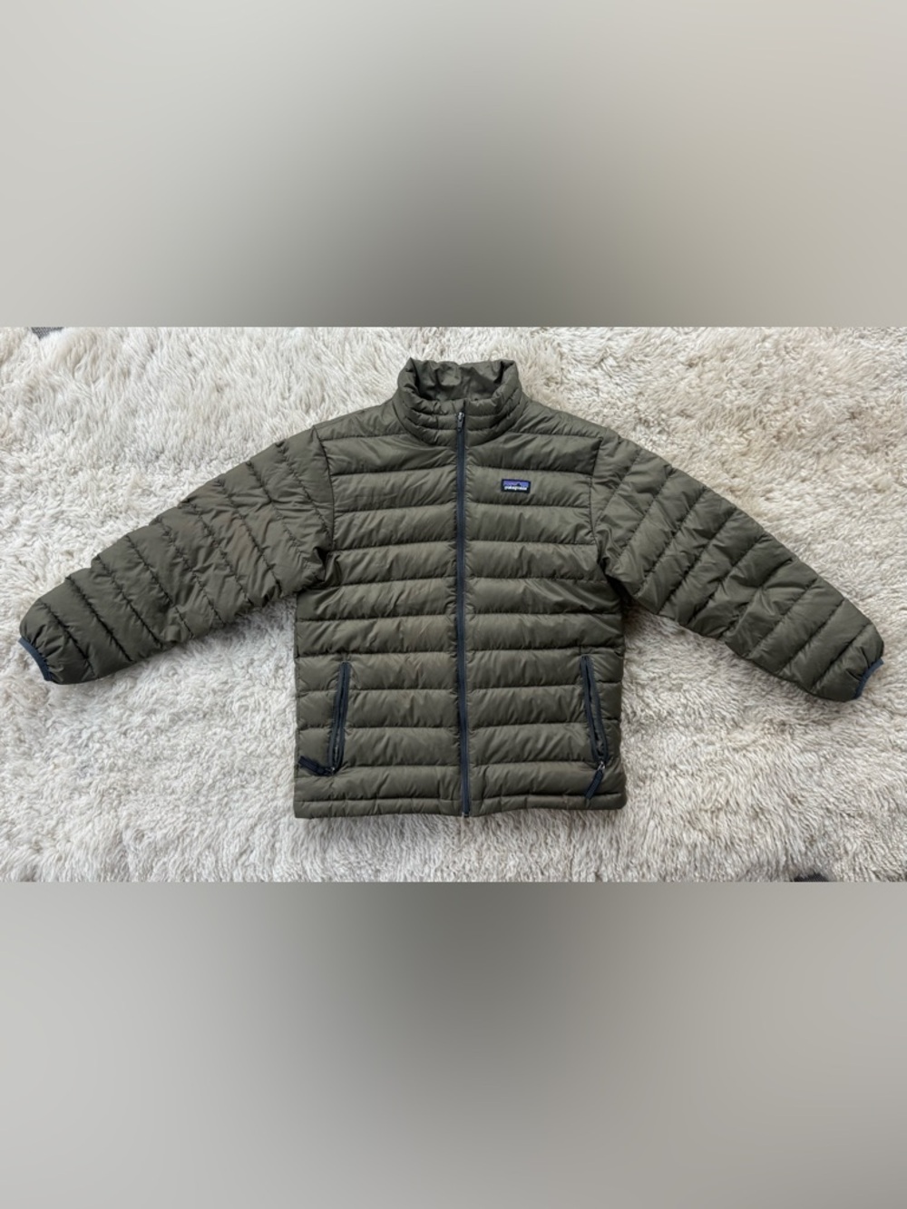 Patagonia Kids Olive Green Puffer Jacket